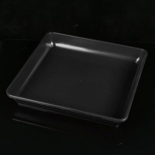 curfair 30Cm/12 Inch 5Pcs Plastic Trays For Plants, Drip Trays For Plant Pots, Square Plant Pot Saucers Trays Indoor And Outdoor Non-Porous Plant Pot Tray For Garden Balcony Windowsill Black 12 inches