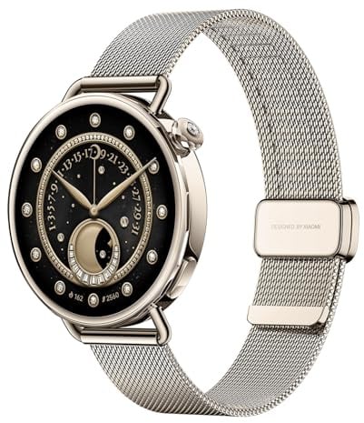 Xiaomi Watch S4 41mm: smartwatch compatto ultra-leggero da 32g, previsione ciclo, controllo della salute con un tap,150+modalità sportive, funzioni sicurezza, HyperOS 3, cinturino milanese Sunset Gold