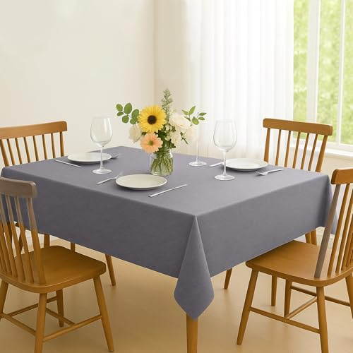 Mewodye Tischdecke klein Tafeldecke Schmutzabweisend 100x150 cm Grau