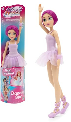 Winx Club Tecna Ballerina Puppe 27 cm, Bewegliche Dancing Star mit Drehgelenk am Handgelenk, Ballett-Outfit & Abnehmbare Schuhe, Spielzeug ab 3 Jahren