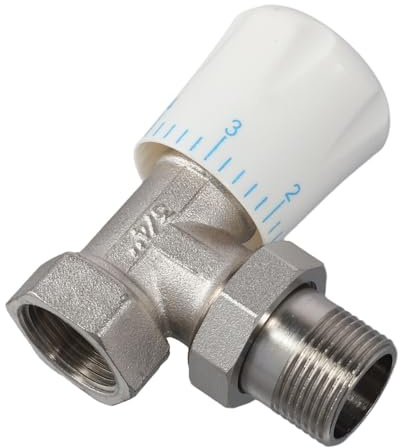 FACAIIO Thermostatic Radiator Valve, 15mm x 3 4 Angle Valve, 5 Temperature Levels, Energy Efficient, for Water Radiator Flow Regulation