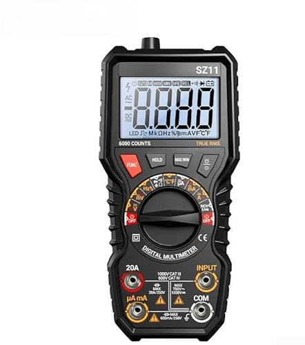 Digitales intelligentes Doppelrohr-Multimeter mit großem Kondensator-Test, NCV-Spannungserkennung, Datenspeicherung und Taschenlampe für zuverlässige Messungen in verschiedenen Umgebungen (SZ11)