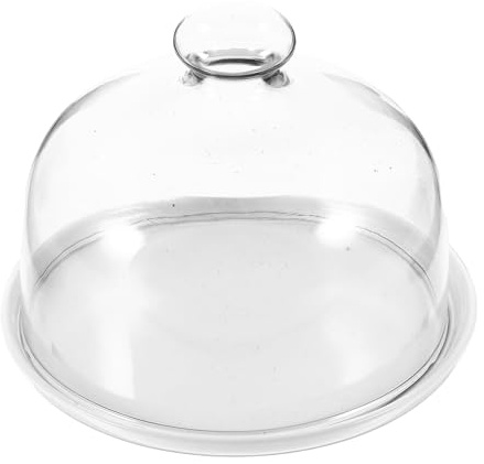 SHINEOFI Présentoir à Gâteaux 15 Cm avec Cloche Transparente en Verre, Assiette de Dégustation Alimentaire Blanche Ronde, Plateau pour Fruits, Desserts et Pâtisseries, pour Plusieurs styles