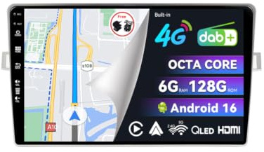 BXLIYER -[Eingebaut 4G DAB]- 6G+128G - Autoradio für Toyota Verso R20 (2009–2018) - Android 16 Radio - Carplay/Android Auto - Kamera + MIC - QLED 9 Zoll 2 Din 8-Core - Lenkradsteuerung HDMI 360-CAM
