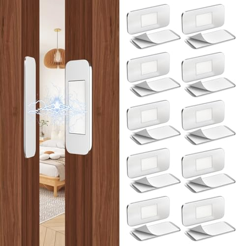10x extra stark Magnetschnapper selbstklebend ohne Bohren, für Schranktüren | Extra starker selbstklebender Magnetverschluss ohne Bohren für Schranktüren,Kinderschutz,unsichtbar,Schubladen & Schiebetüren