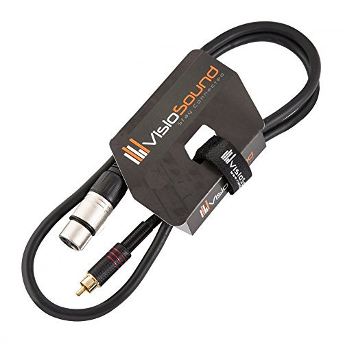 VisioSound Female XLR to Single RCA Gold Phono Plug Audio Lead/Signal/Patch Cable 1m