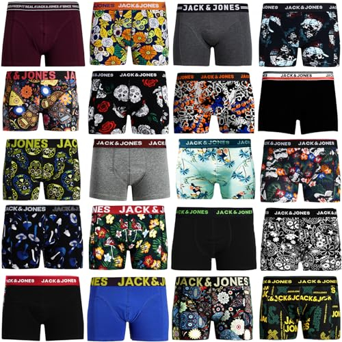 JACK & JONES Boxershorts 4er Pack Mix Trunks Boxer Short Unterhose , Mehrfarbig, L