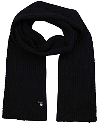 GANT Herren Unisex. Wool Knit Scarf Schal, Black, Einheitsgröße