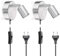 ledscom.de 2 Stück Leselampe/Wandleuchte LUNARA, Schalter, Stecker, edelstahl matt, 1x GU10 max. 25W