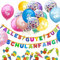 Oblique Unique® Schuleinführung Schulanfang Einschulung Deko Set für Junge und Mädchen - Alles Gute zum Schulanfang Girlande + Konfetti Luftballons + ABC 123 Konfetti