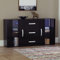 Vida Designs Astro 2 Door 3 Drawer Modern LED Sideboard in Black, RGB Lights (Fade/Strobe Options Included), Wooden Matte Style with High Gloss Features