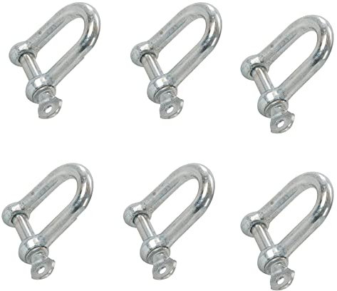 Dapetz ® Lot de 6 anneaux de manille galvanisés commerciaux M12