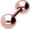 PIERCINGLINE Titan Barbell 2 KUGELN Piercing Stab Zunge Brust Intim Ohr Roségoldfarben 5 x 1,6 x 16 mm