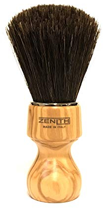 Zenith Barber Rasierpinsel mit Rosshaar und Olivenholz Griff - Made in Italien