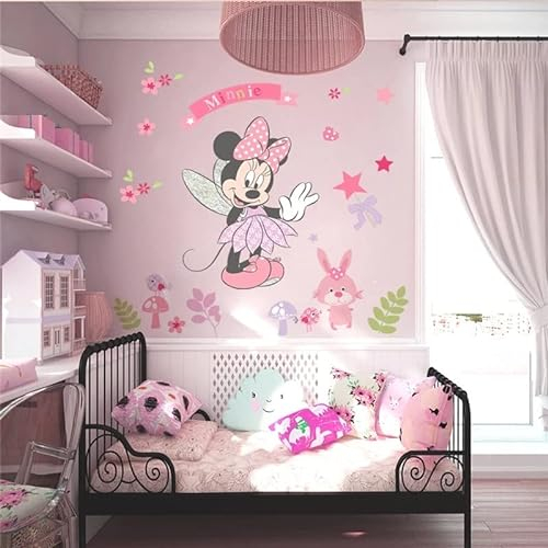 Adesivi da parete in vinile per bambini e bambine, motivo: Minnie Mouse