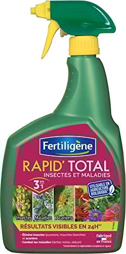 Fertiligène FTOT800 - Rapid'Total Pulvérisateur Insectes et Maladies Prêt à l'emploi 800 ML - Elimine Les Insectes et acariens et Combat Les Maladies Plantes - Effets Visibles en 24h- Jusqu'à 330 m²
