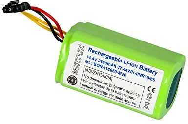 MIRTUX Kit Batería Li-Ion 2600mAh 14.4V para Conga 1290, 1390, 1490 y 1590 - Recambio de Batería para Conga de Calidad - Accesorios para Conga de Alta Eficiencia - Repuesto