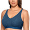 AISILIN Women's Non Wired Bras Full Cup Cotton Comfort No Padding Plus Size Sleep Wireless Indigo Gray 34DD