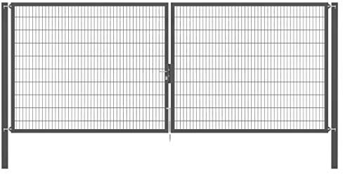 Alberts 637354 Doppeltor Flexo Plus mit Zubehör | verschiedene Breiten und Höhen | Pfostenstärke 80 x 80 mm | anthrazit | Breite 500 cm | Höhe 200 cm