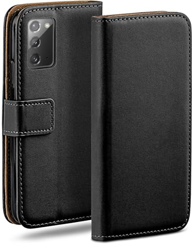 moex Book Case für Samsung Note 20 / Note20 5G Handyhülle mit Kartenfach, Hülle klappbar 360 Grad Schutzhülle, Klapphülle Flip Case Cover, PU Leder Handytasche Lederhülle, Schwarz
