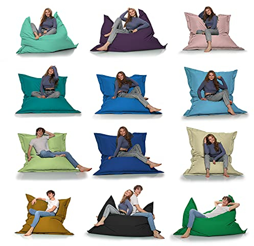 HomeIdeal - Sitzsack 2-in-1 Funktionen Riesensitzsack für Erwachsene & Kinder - Gaming & Entspannen - Indoor & Outdoor da er Wasserfest ist - mit EPS Perlen, Farbe:Puderrosa, Größe:100x145 cm