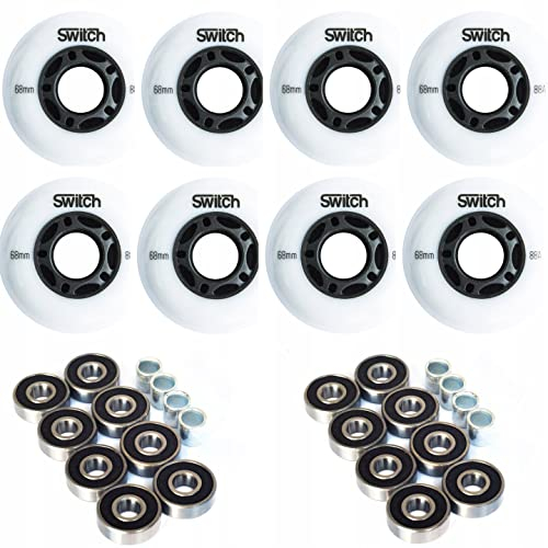 Switch Boards Roller Blade Räder 8er Pack 68mm 88A mit Lagern ABEC 9 Inline Skate Räder