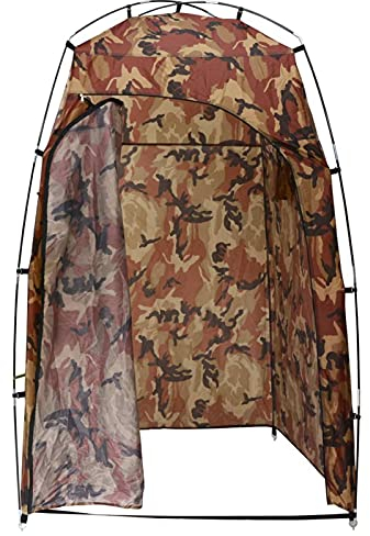Tidyard Dusche WC Wechselzelt Duschzelt Toilettenzelt Privatsphäre Umkleidezelt Outdoor Camping Zelt Beistellzelt Angelzelt Camouflage 130x130x210cm