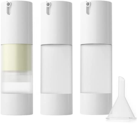 longway Leere, nachfüllbare Airless-Pumpflasche, Reise-Foundation-Behälter, luftlose Kosmetik-Pumpflasche für Händedesinfektionsmittel, Toner, Gel, Haaröl, Lotion und Gesichtscreme, 30 ml, mattiert, 3