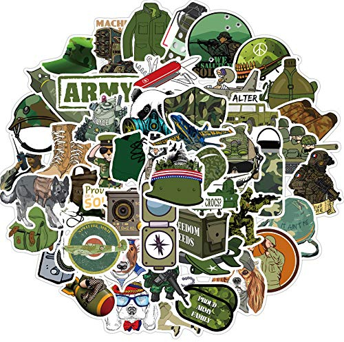 50PCS Military Army Stickers,Gift for Children Teens Adults Kids,Waterproof Patriotic Stickers for Laptop Scrapbook Water Bottle,Aesthetic Tactical Stickers for Skateboard Journal Wall Car
