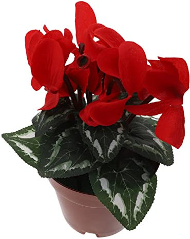 Artificielles Plantes en Pot Cyclamen Fleur: Fausses Plantes en Pot Maison Intérieur Intérieur Extérieur Extérieur Ferme Ferme Bureau Bureau Table de Jardin Décor de Jardin Rouge