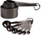 16 Pcs Stainless Steel Measuring Cups and Measuring Spoons Set, Metal Measurements Set for Kitchen Cooking Baking Includes 5 Cups, 6 Tbsp TSP 5 Mini Spoons(BLK)