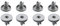 WANGCL Zanusi Lot de 8 roulettes pour panier supérieur de lave-vaisselle Gris