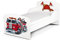 Leomark Funktionsbett aus Holz - Feuerwehrauto - Kinderbett mit Matratze, Holzbett mit Seitenschutz Lattenrost, Komplett Set für Kinder, Liegefläche 70/140 cm, UV-Druck