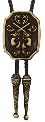 DELIGUO Bolo Ties Krawatte Für Herren - Western-Cowboy-Sexsymbol, Männlicher Und Weiblicher Anhänger Mit Lederkordel, Persönlichkeit, Vintage-Halskette, Kostümzubehör, Bronze, Einheitsgröße