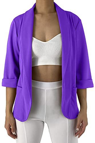 JOPHY & CO. Giacca Blazer Donna con Tasche (cod. 5572) (XL, Viola)