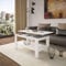 HOGAR24 ES | Mesa de Centro Elevable con Revistero | Color Blanco | Cristales Contrastados en Negro | Medidas: 100 x 50 x 49/57 cm