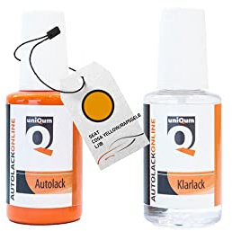 uniQum Autolack Stift + Klarlack im Vorteilsset für SEAT COSA YELLOW/RAPSGELB LJ1B Autolack Reparatur 2 x 30 ml