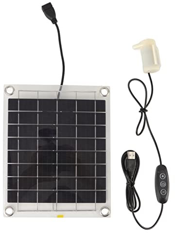 Kit de Pompe à Eau Solaire 10W Panneau Solaire en Silicium Monocristallin Double Face 5V 3W Kit de Pompe à Eau Bricolage à Faible Bruit Pompe à Eau Réglable pour étangs et Jardins