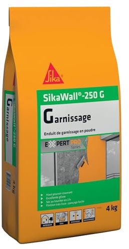 SIKA - Enduit de garnissage en poudre - SikaWall-250 G blanc - Nivellement de surface irrégulière - Mur et plafond intérieur - Haute adhérence - 4 kg