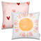 Paco Home 2er Set Kissenbezug 45x45 Kissen Kissenhülle Kopfkissenbezug Kinderzimmer Mädchen Jungen Kids Deko Sonne Herz Babyzimmer