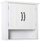 HOMCOM Armario de Pared para Baño Mueble Suspendido de Baño con 2 Puertas y Estante Ajustable y Almacenamiento Abierto para Aseo Dormitorio Ducha 60x19,8x58 cm Blanco