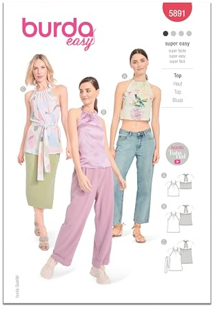 Burda Paper Sewing Pattern 5891 Tops 8-22 (34-48)