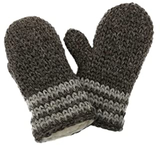 Hollert Handgestrickte Fausthandschuhe Bernie gefüttert Merinowolle Schwarz