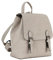 SEVENTEEN LONDON – Anspruchsvoller 'Kensington' Rucksack aus hellgrauem und weichem PU Kunstleder im Bürostil – 8L