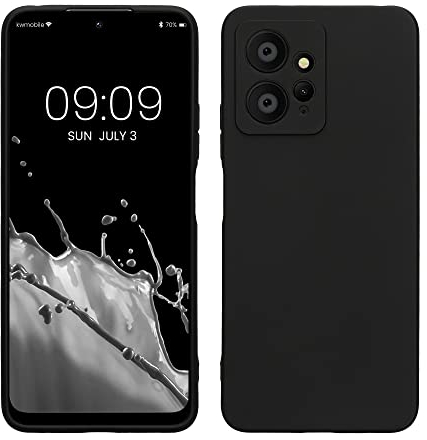kwmobile Handyhülle kompatibel mit Xiaomi Redmi Note 12 (4G) Hülle - Handy Case aus weichem Silikon in Schwarz matt