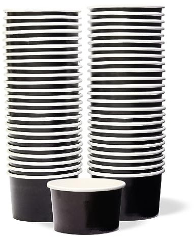 MATICAN Paper Ice Cream Cups - 50-Count 5.5-Oz Disposable Dessert Bowls for Hot or Cold Food