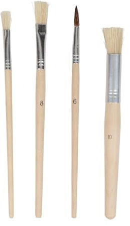 COGEX - Pinceles de Acabado, Pincel de Acabado de Pintura, Pincel Fino de 4 Piezas, para retoques, Trabajos de precisión y Plantillas, Buen Agarre, Ideal para la mayoría de Pinturas