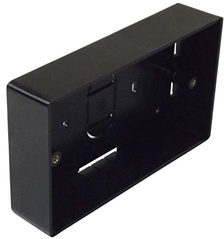 BLACK Double Gang BACKBOX 32mm Deep ABS Wall Mount Pattress Back Box 2 GANG (1)
