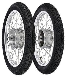 Set: 2 Kompletträder 1,5x16 Alufelge + Edelstahlspeichen + Reifen Heidenau K36/1