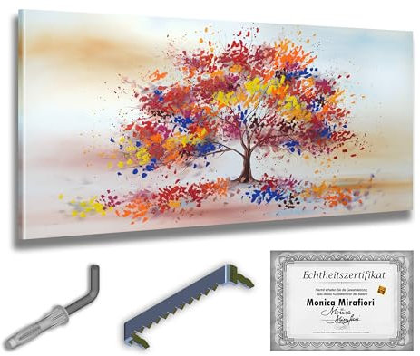 Monica Mirafiori I 100% HANDGEMALT I Gemälde Bäumchen 140x70cm | Gemälde Handgemalt | Acrylgemälde | Sehr Großes Acrylbild I Moderne Kunst I Kunstbilder